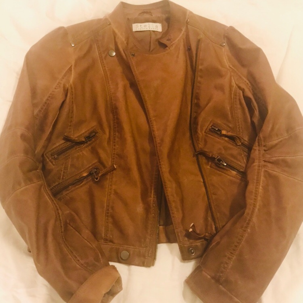 Brown leather jacket!